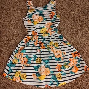 Rue 21 Flare Striped & Floral Dress